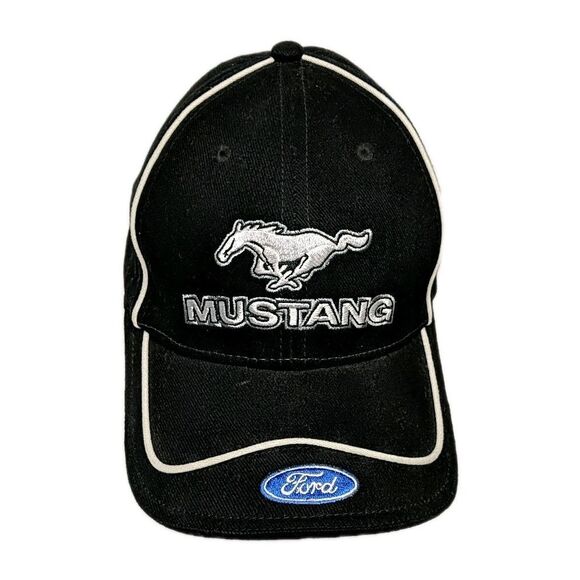 Ford Mustang Baseball Cap Licensed Merch Hat Logo Embroidered Adj Cotton Black - Picture 1 of 9